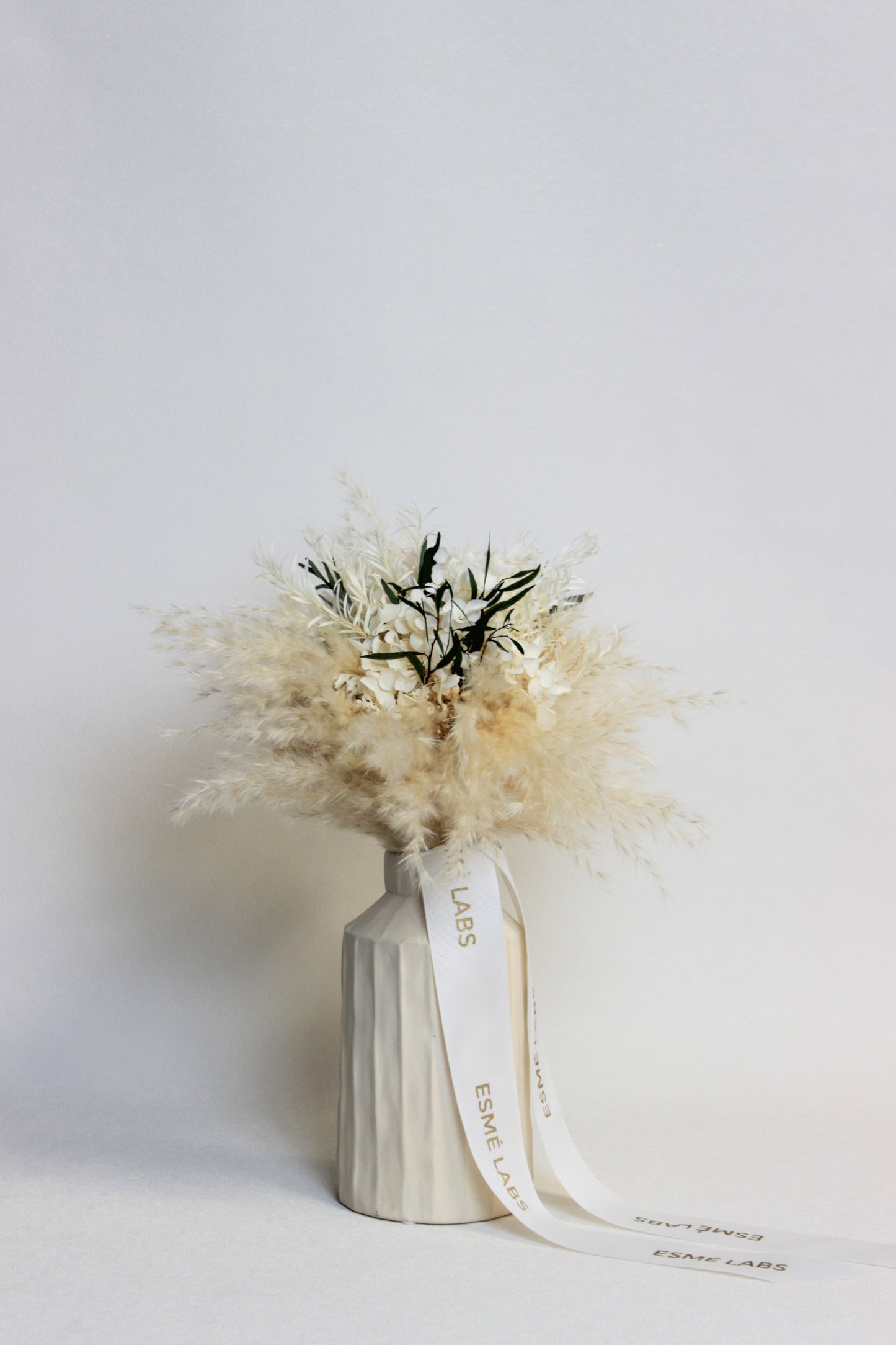 Purity Dried Bouquet with Vase