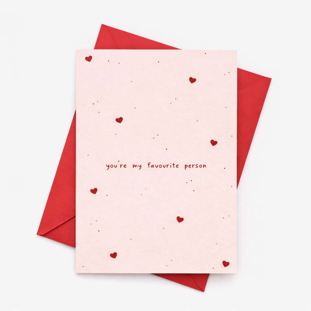 Valentīndienas kartīte “you’re my favourite person”